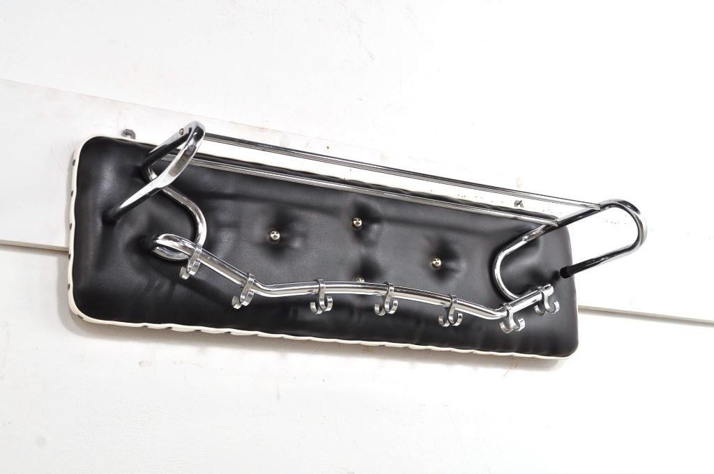 Vintage wandkapstok USA verchroomd kapstok haken 1960s, Wandkapstok, Overige materialen, Gebruikt, Ophalen of Verzenden