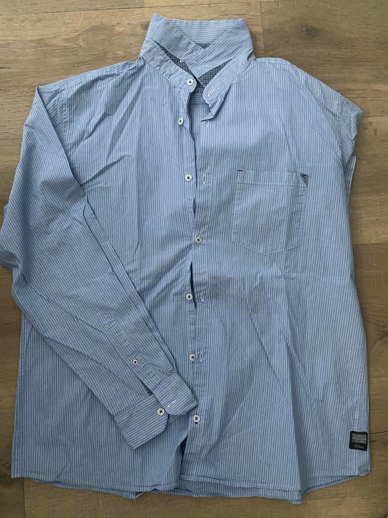 Overhemd blouse mannen S.Oliver, Kleding | Heren, Ophalen of Verzenden, Zo goed als nieuw, Blauw, Overige halswijdtes