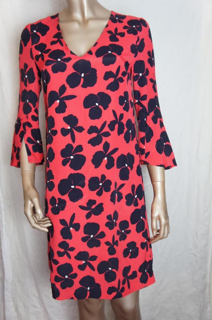 MARCCAIN jurk maat 1 (34) ZIJDE, Verzenden, Zo goed als nieuw, Maat 34 (XS) of kleiner, Boven de knie