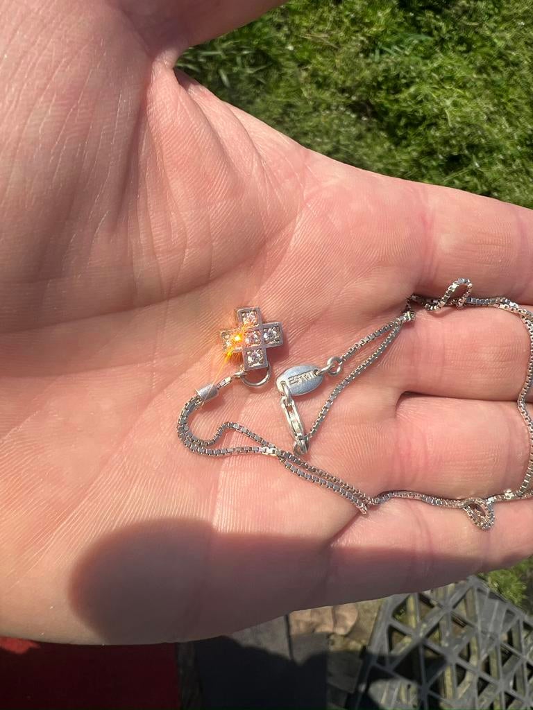 Zilveren ketting met kruis Esprit