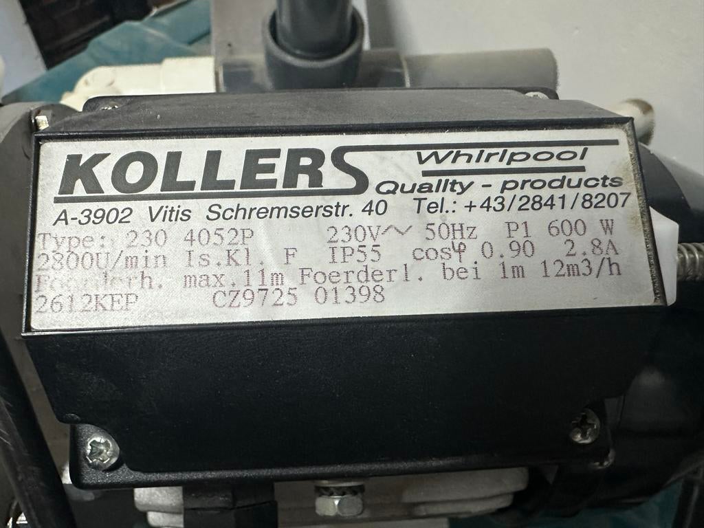 Koller Whirlpool pomp, Ophalen, Gebruikt, Elektrisch, Overige typen