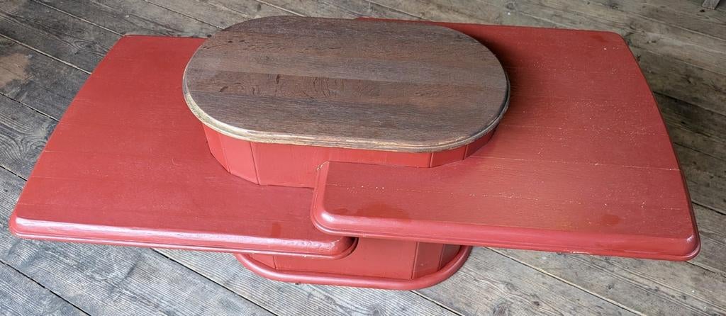 Unieke Design Salontafel, Massief Eiken, 'Geheim' Opbergvak, Huis en Inrichting, Tafels | Salontafels, Ophalen, 100 tot 150 cm