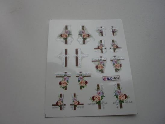 Velletje nagel water decals stickers BJC-007 bloemetjes, Verzenden, Nieuw, Toebehoren, Handen en Nagels