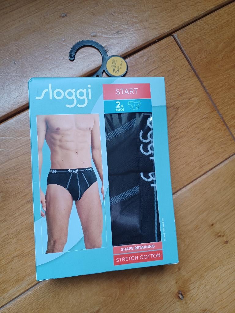 Sloggi Heren midi slis zwart maat M - 2-pack - nieuw, Ophalen of Verzenden, Zwart, Sloggi, Slip