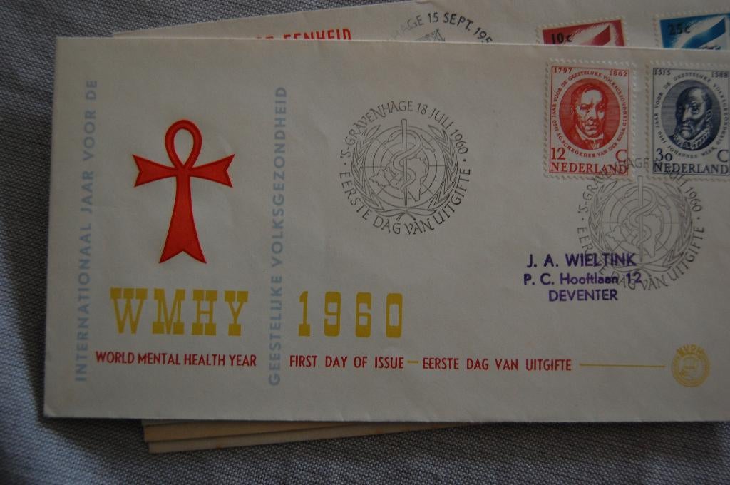 Een EERSTEDAGENVELOP van W.M.H.Y uit 1960   E44, Ophalen of Verzenden, Beschreven, Nederland