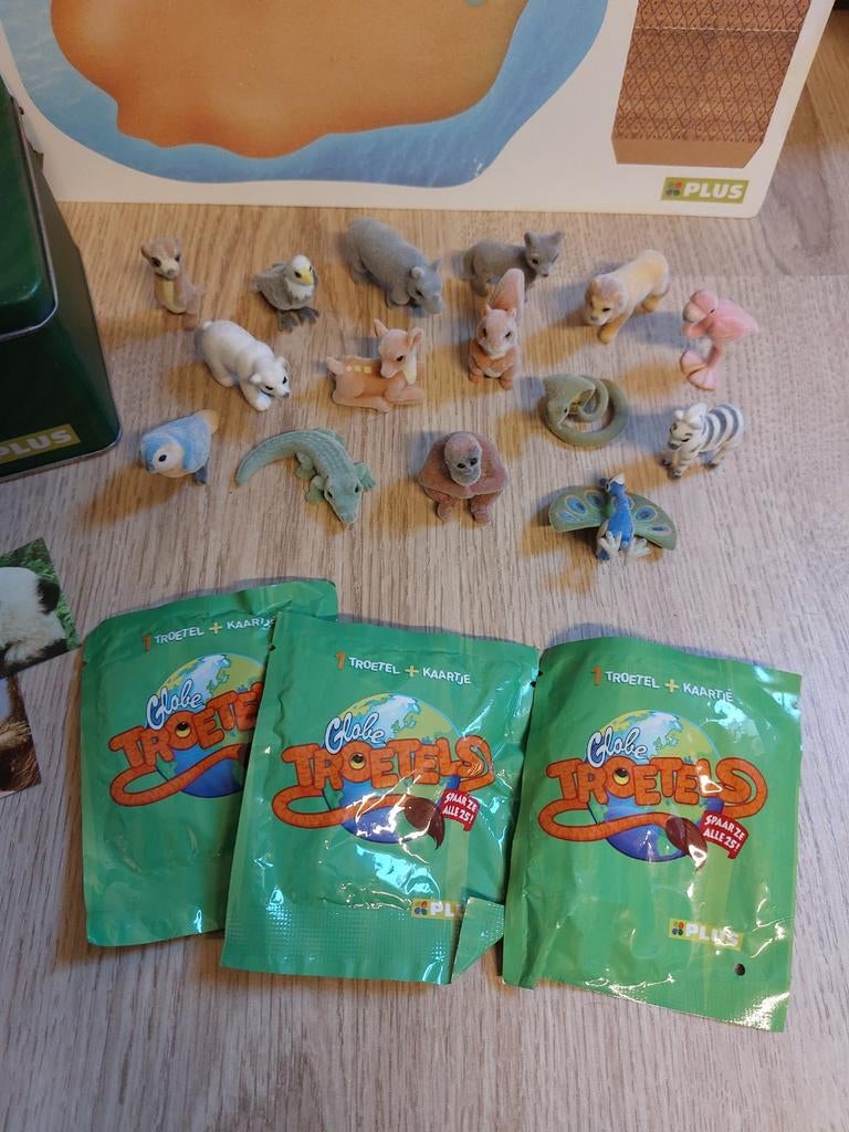 Troetels diertjes met blik en knutselvel aailand, Verzamelen, Ophalen of Verzenden