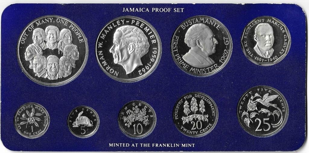 Jamaica proofset 1978 9 munten zilver proof, Postzegels en Munten, Ophalen of Verzenden, Noord-Amerika, Setje, Zilver