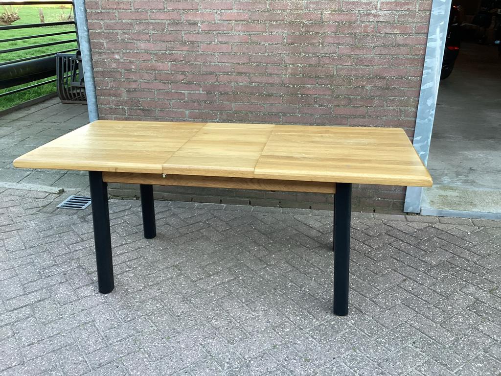 Eiken uitschuifbare eettafel, Huis en Inrichting, Tafels | Eettafels, Ophalen, Gebruikt, 100 tot 150 cm, Eikenhout