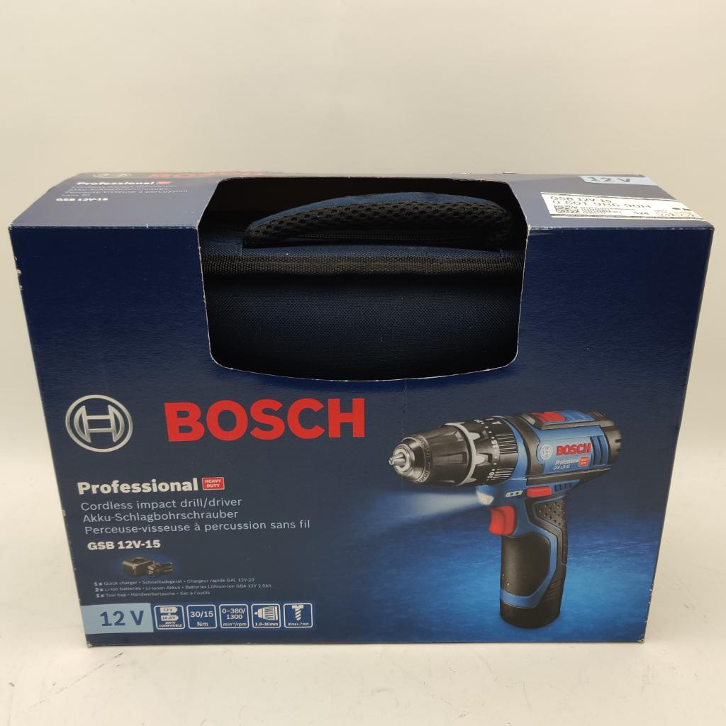 Bosch GSB 12V-15 accu schroefboormachine 12V 2x2Ah €109.99, Bosch, Nieuw, Ophalen of Verzenden, B