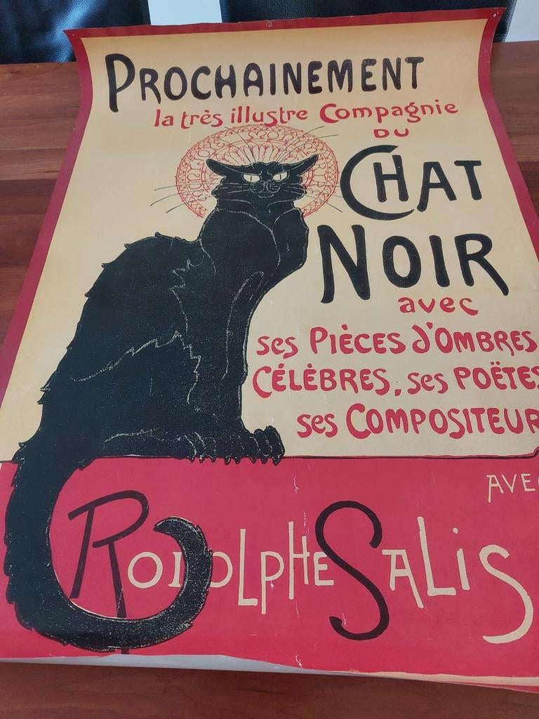 Vintage poster Parijse caberet, Ophalen, Gebruikt