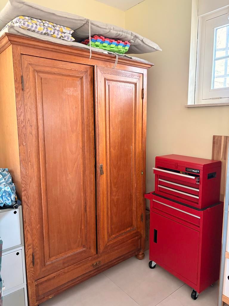 Vintage Antieke Houten Linnenkast - Ruime Opbergkast, Ophalen