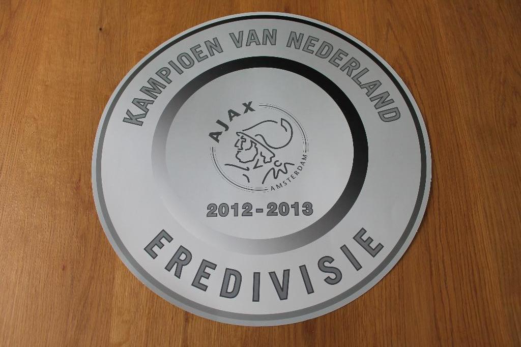 AJAX Kampioensschaal Eredivisie 2012-2013 dik papier Ø 40 cm, Ophalen of Verzenden, Nieuw, Ajax, Overige typen