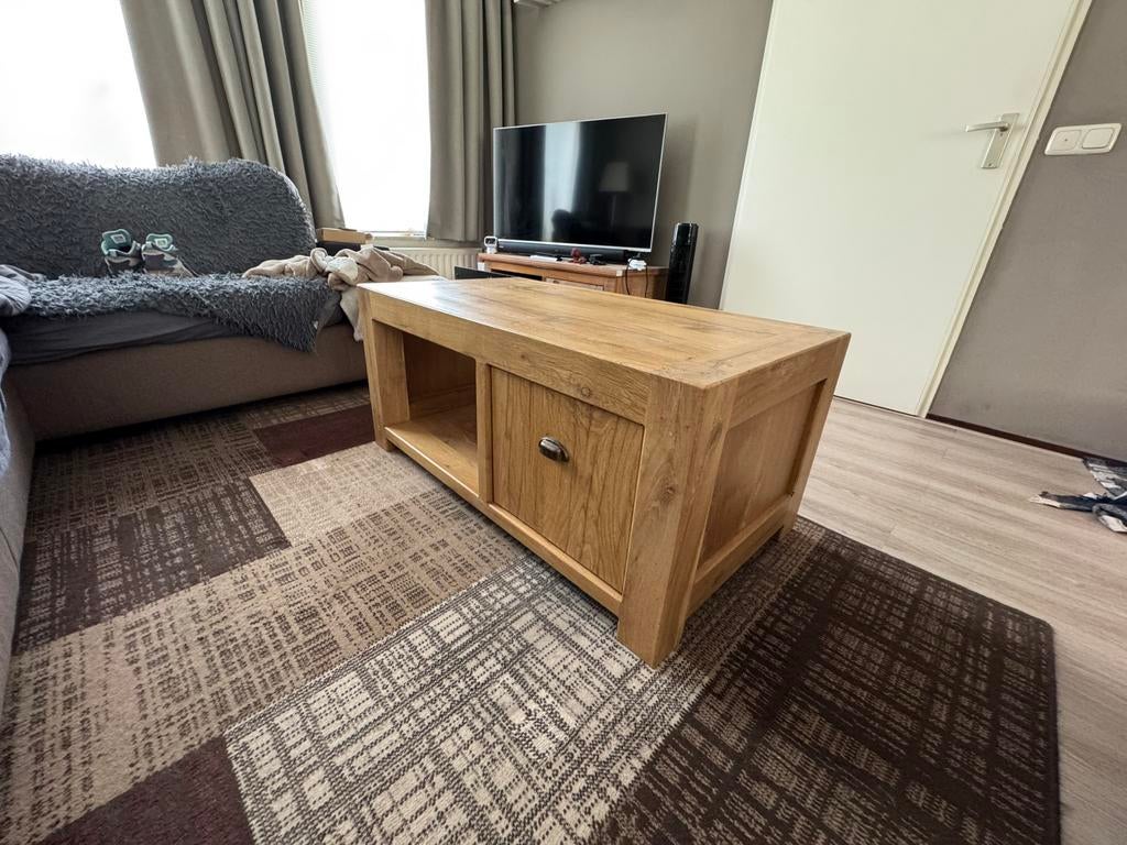 Salontafel, met lade., Ophalen, Gebruikt, 100 tot 150 cm, 50 tot 75 cm