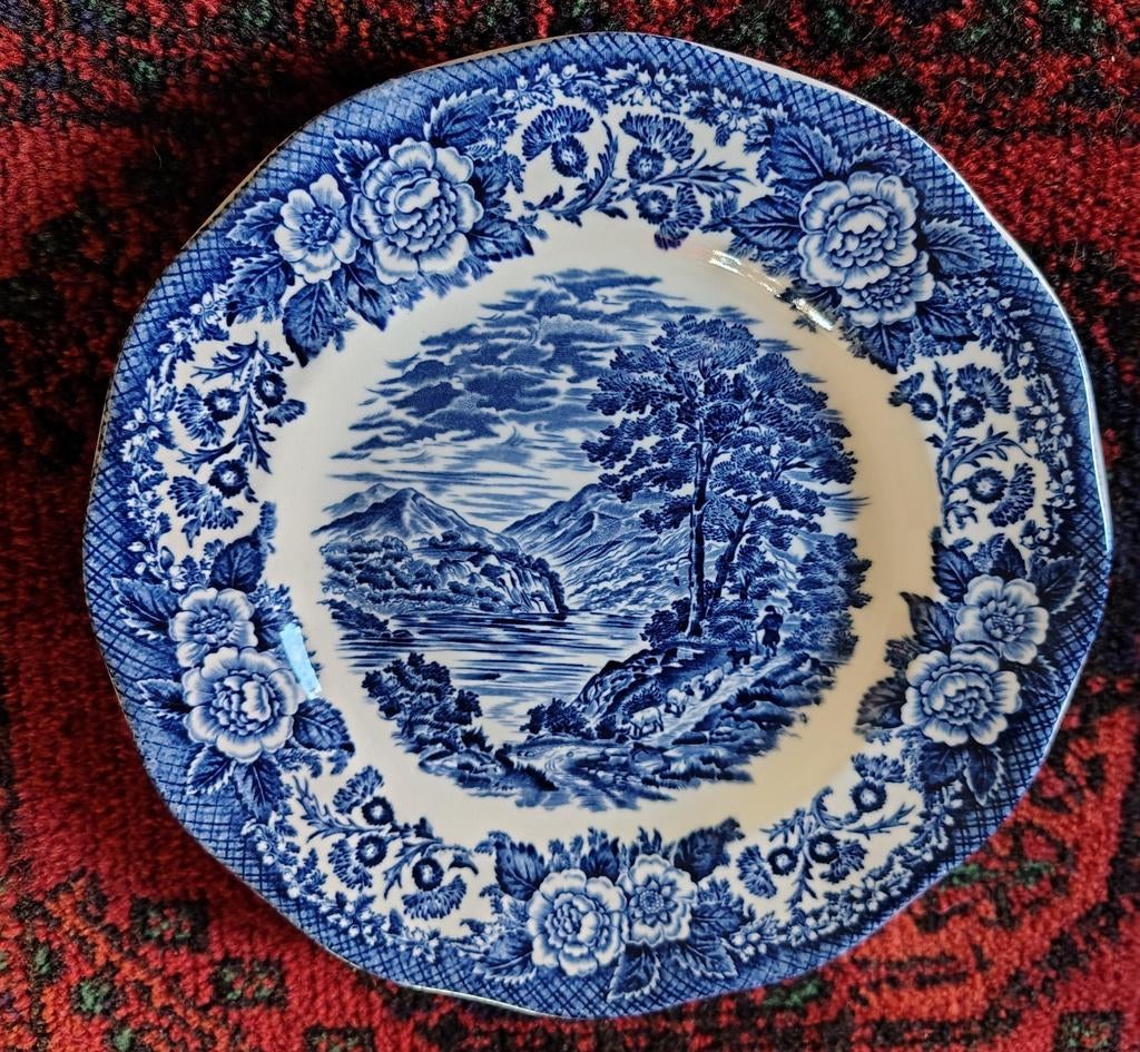 Engels blauw bord Lochs of Scotland Enoch Wedgwood, Ophalen of Verzenden