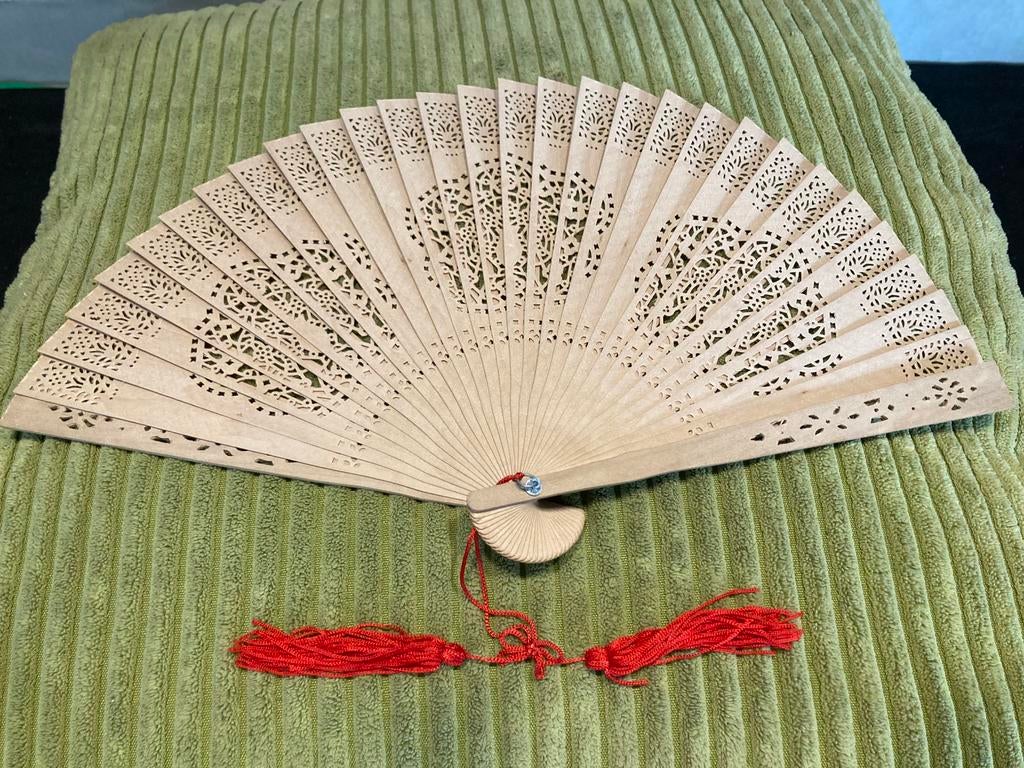 Houten waaier (090426), Ophalen of Verzenden