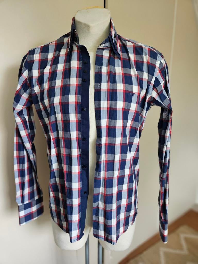 Giorgio Armani overhemd katoen geruit, Overige kleuren, Verzenden, Nieuw, Halswijdte 39/40 (M)