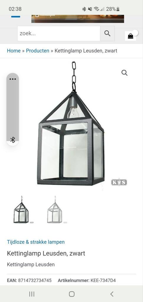 Kettinglamp Leusden

 Zwart, Ophalen of Verzenden, Minder dan 50 cm