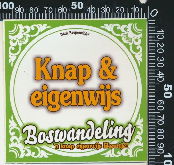 Sticker: Boswandeling - Knap en eigenwijs, Ophalen of Verzenden, Zo goed als nieuw, Bedrijf of Vereniging