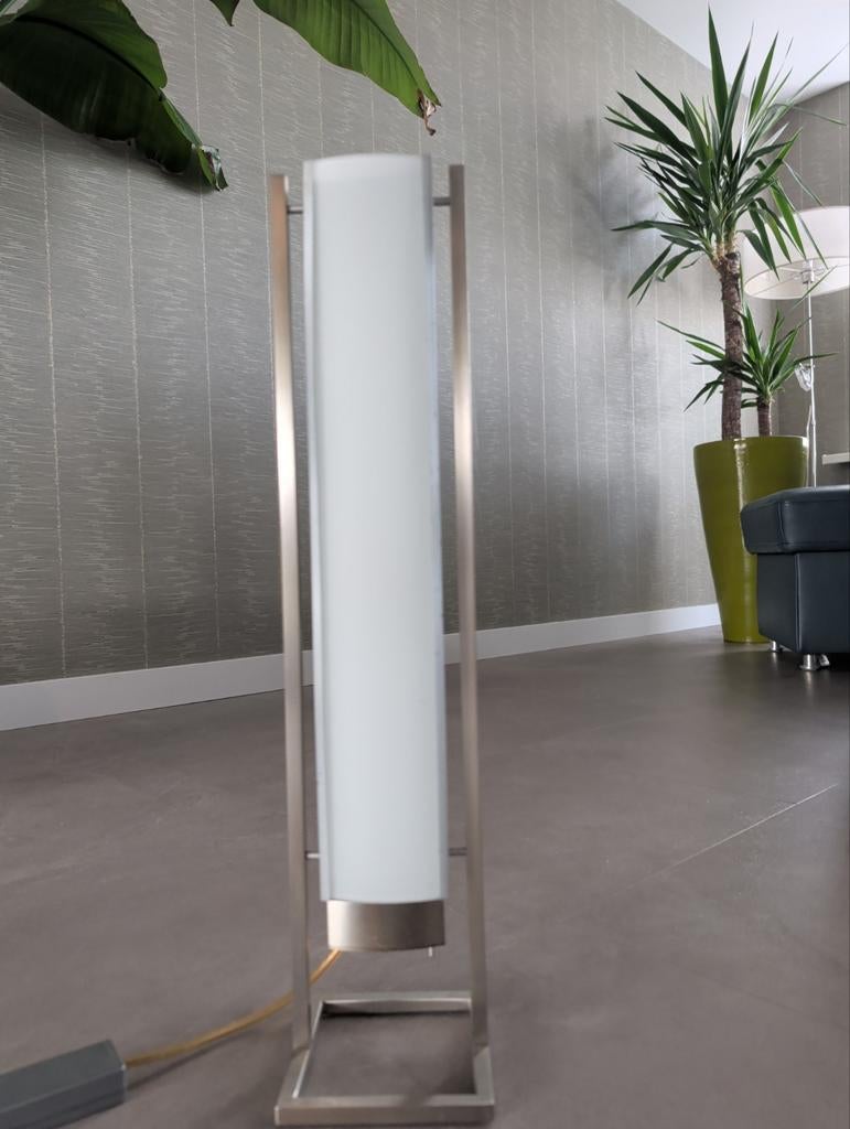 Tafellamp G9 RVS met Melkglas en Snoerdimmer, Ophalen, Gebruikt, Glas, Modern