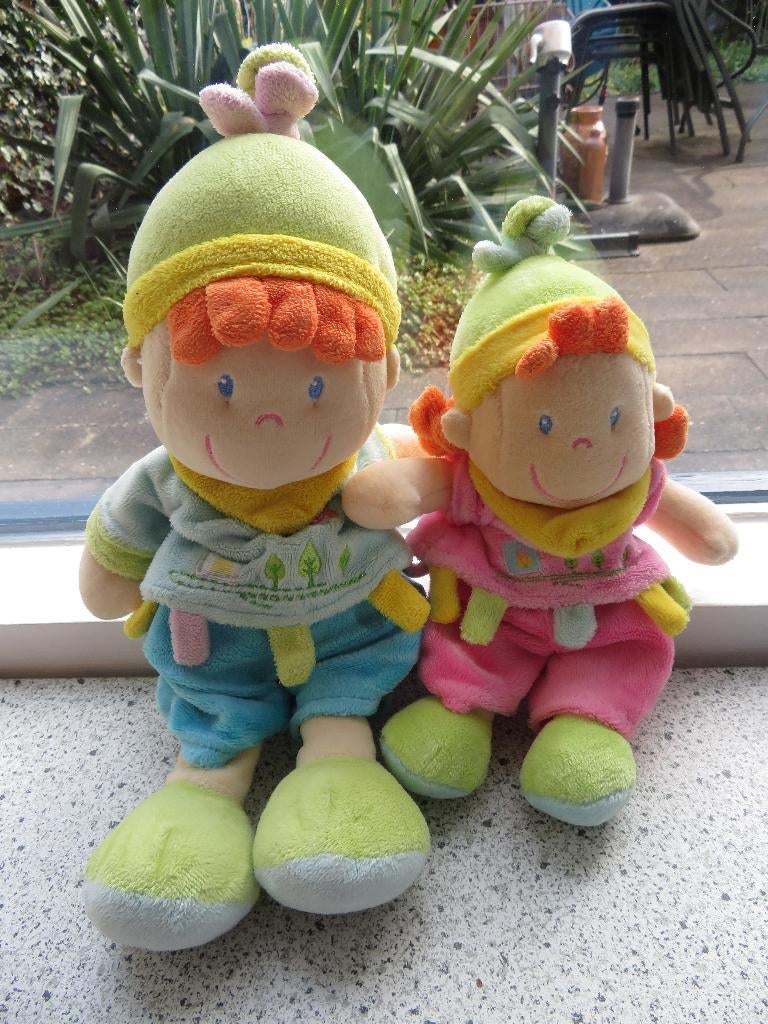 Pop meisje Aline en Alain merk Nicotoy meten ca 22 cm en ca, Ophalen of Verzenden, Zo goed als nieuw, Overige typen