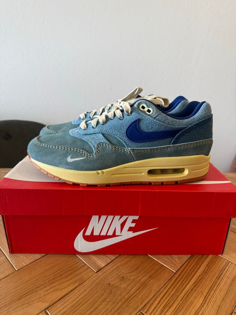 Nike Air Max 1 PRM Dirty Denim - Maat 43, Kleding | Heren, Schoenen, Blauw, Nieuw, Ophalen of Verzenden, Sneakers of Gympen