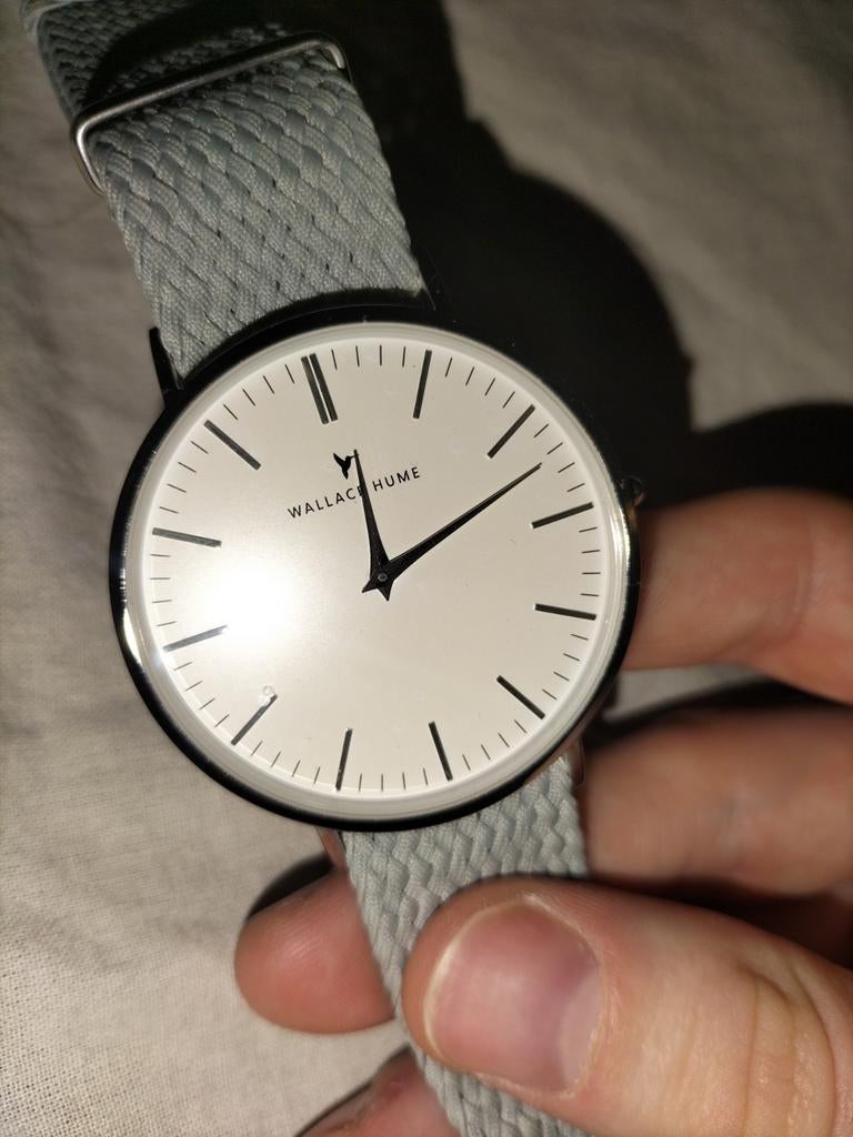 Wallace Hume Heren Horloge met Grijs Bandje, Overige merken, Staal, Polshorloge, Overige materialen