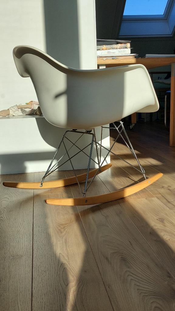 Schommelstoel, Ophalen, Hout, Wit, Zo goed als nieuw