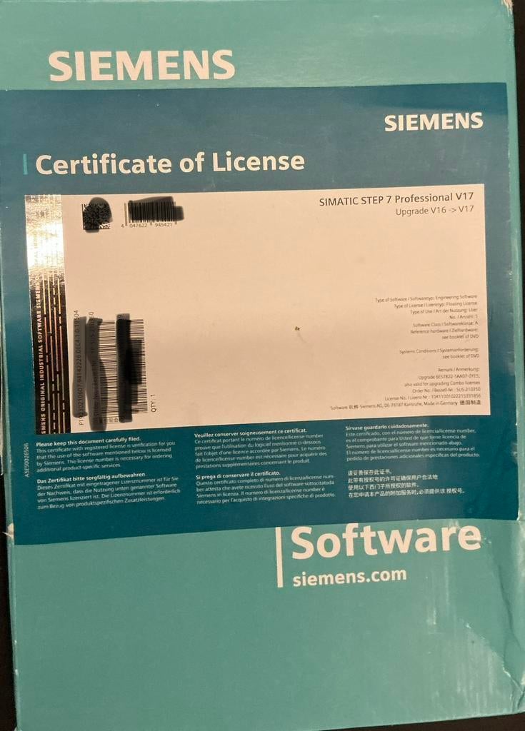 Simatic Step 7 professional licentie V16 - V17, Ophalen of Verzenden