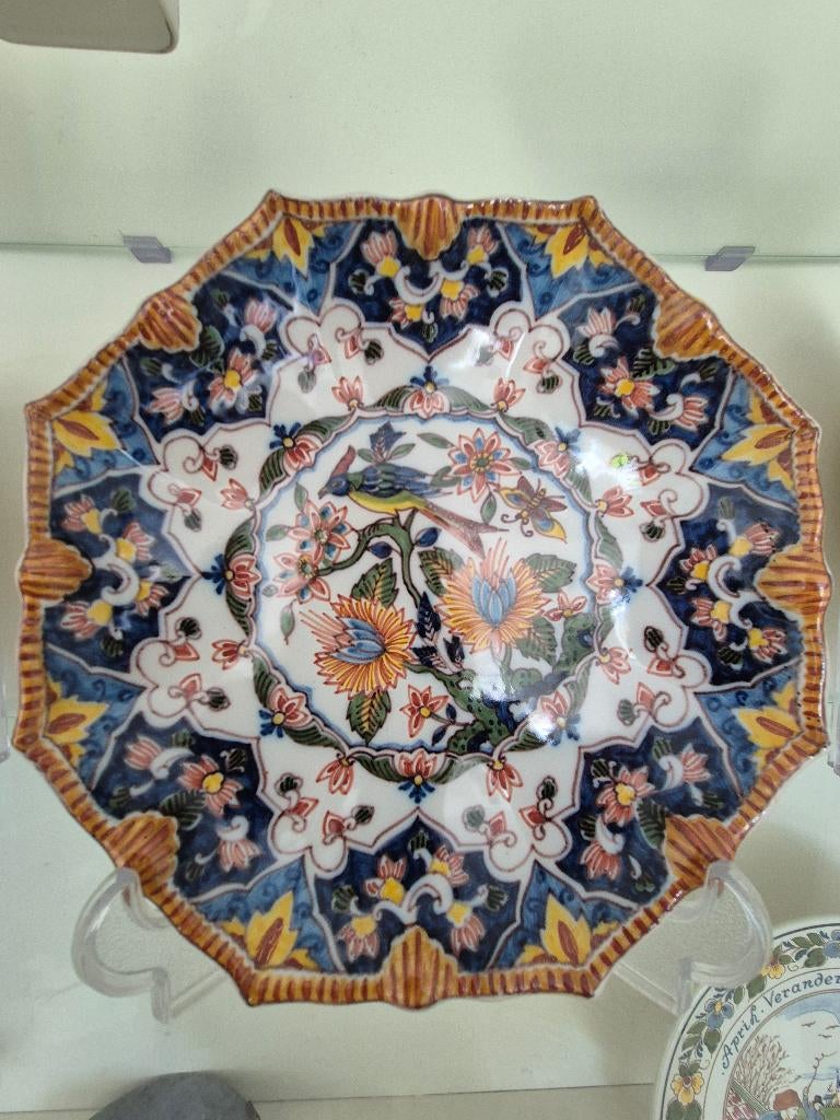 Makkum fries beschilderd wandbord 22cm, Antiek en Kunst, Ophalen