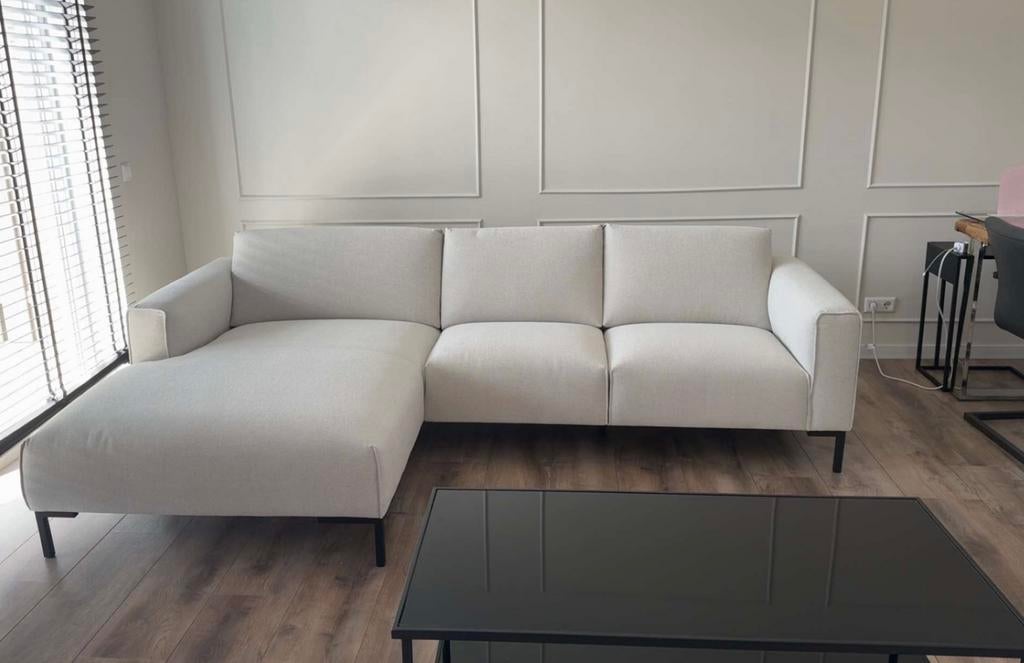 Longchair + 2 zits. Hoekbank links, Ophalen, Zo goed als nieuw