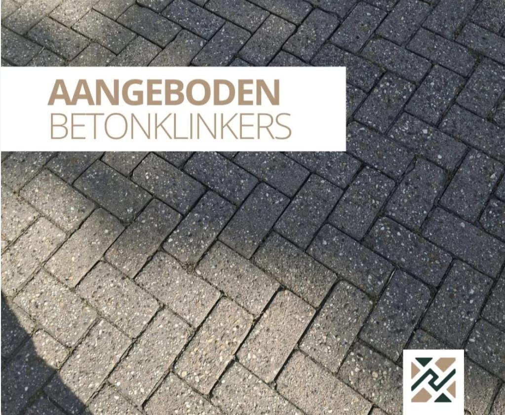 Gebruikte Betonklinkers 8cm op pallets gestapeld bkk klinker, Ophalen of Verzenden, Gebruikt, Beton, Klinkers
