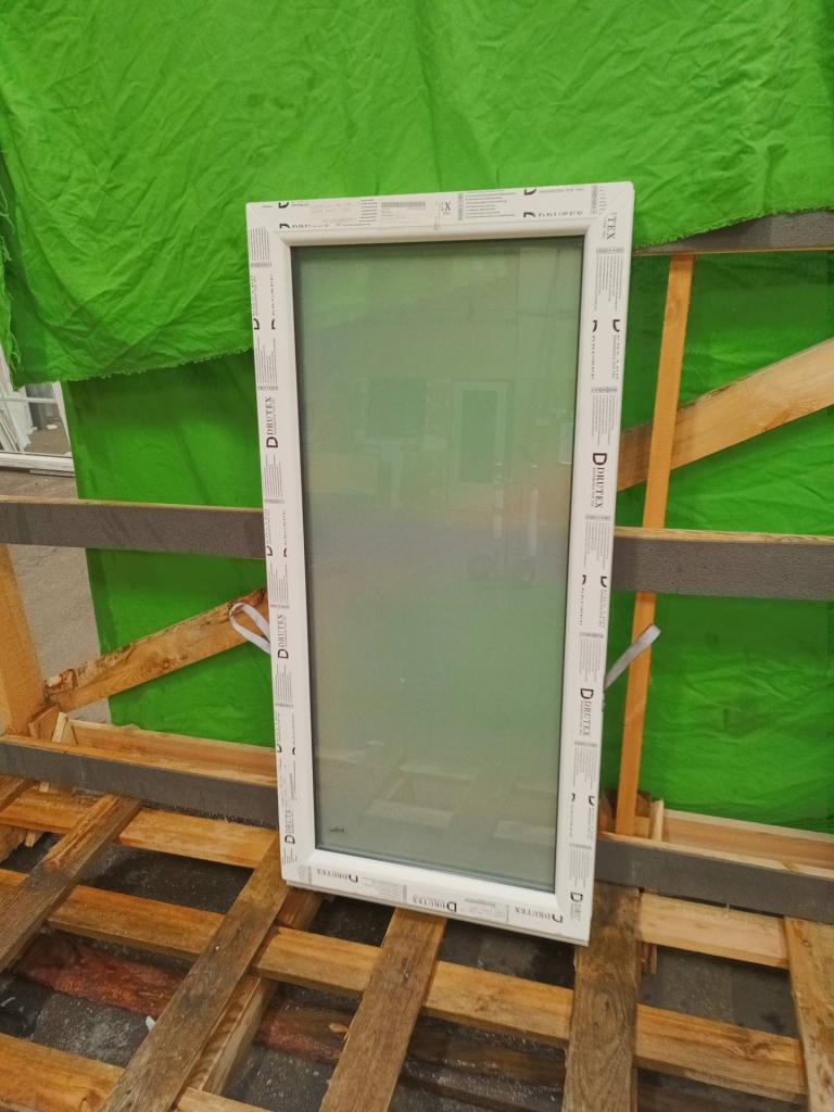 Kunststof Vast kozijn  b61,5 x h128,5 cm Wit  -2400-, Niet ingevuld, Kunststof, Minder dan 75 cm, Raamkozijn