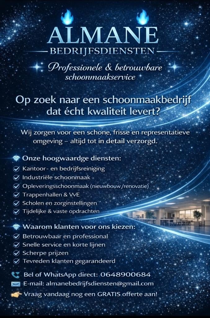 Schoonmaakopdrachten gezocht!, Overige uren, Overige niveaus, Vanaf 10 jaar, Overige vormen