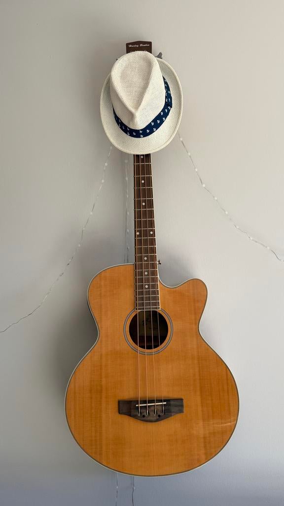 Akoestische/Elektrische Basgitaar met Pickup, Tuner, XLR, Muziek en Instrumenten, Snaarinstrumenten | Gitaren | Bas, Zo goed als nieuw