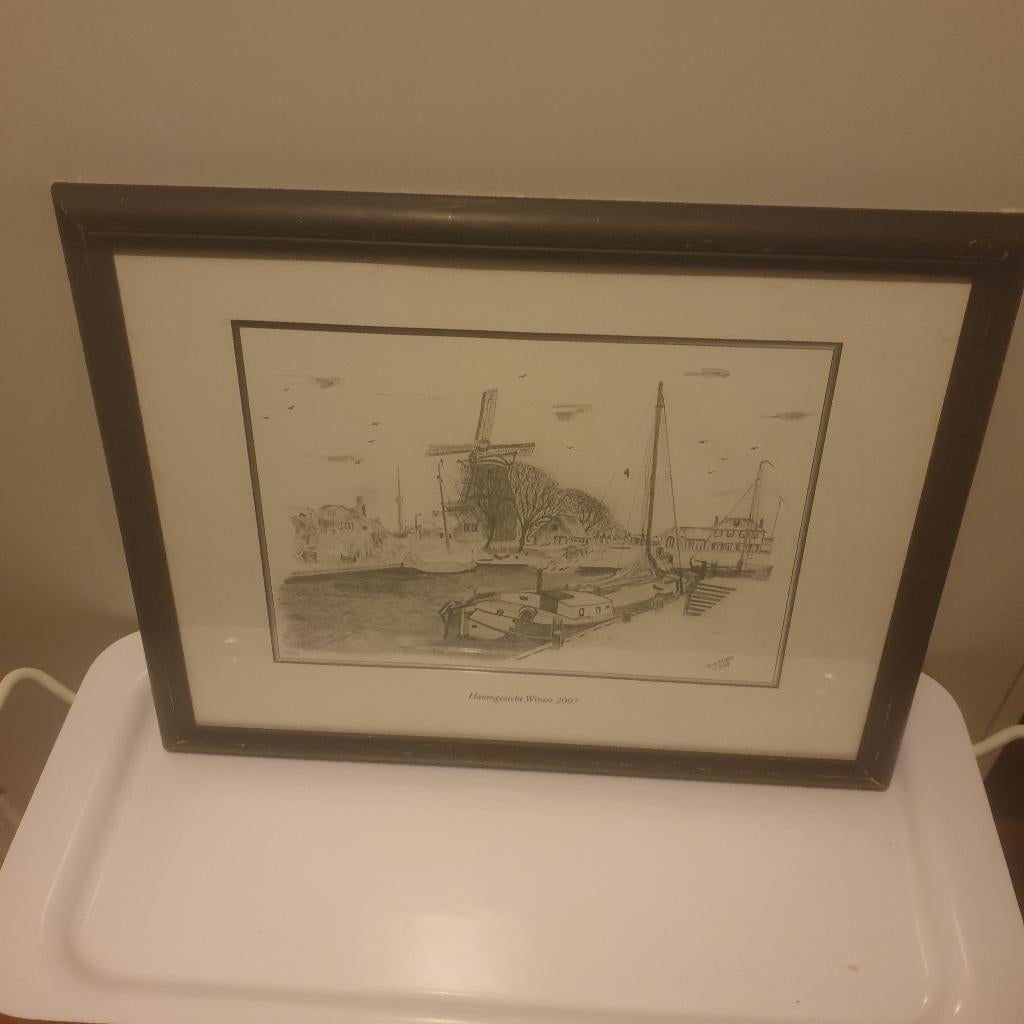 Harderwijk Havengezicht Winter door Henk Bakker, Ophalen of Verzenden