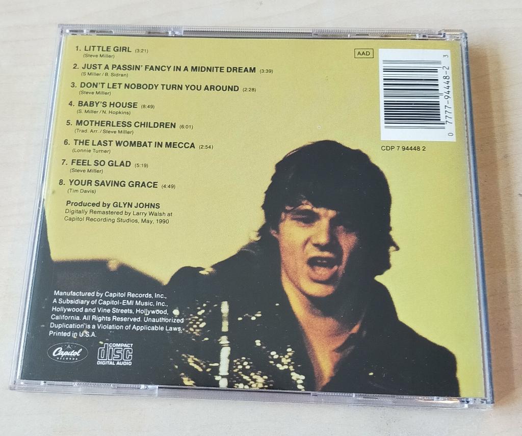 The Steve Miller Band - Your Saving Grace CD 1969/1990 USA, Ophalen of Verzenden, Zo goed als nieuw, Poprock