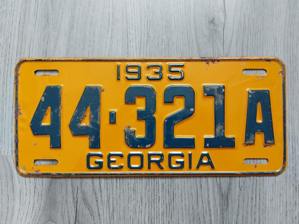 Kentekenplaat 1935 Georgia USA Nummerplaat Nummerbord, Ophalen of Verzenden, Gebruikt, Auto's