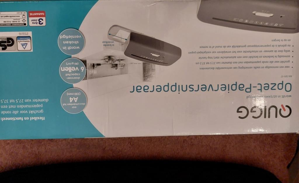 Papierversnipperaar opzet, Ophalen