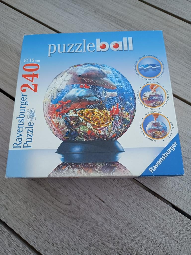 Ravensburger Puzzleball Oceaan Wereld 240 stukjes, Ophalen of Verzenden, Minder dan 500 stukjes, Zo goed als nieuw, Rubik's of 3D-puzzel