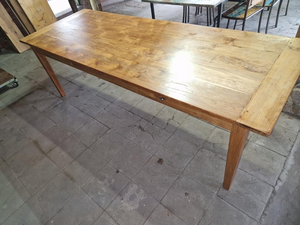 Eiken kloostertafel eettafel, Ophalen, Eikenhout, 200 cm of meer, 50 tot 100 cm