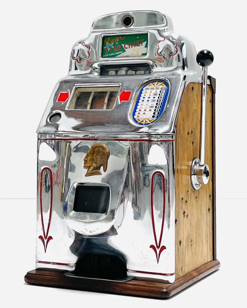 Originele oude gokkast bandiet - Jennings Star Chief 25 cent, Verzamelen, Automaten | Gokkasten en Fruitautomaten, Euro, Ophalen of Verzenden