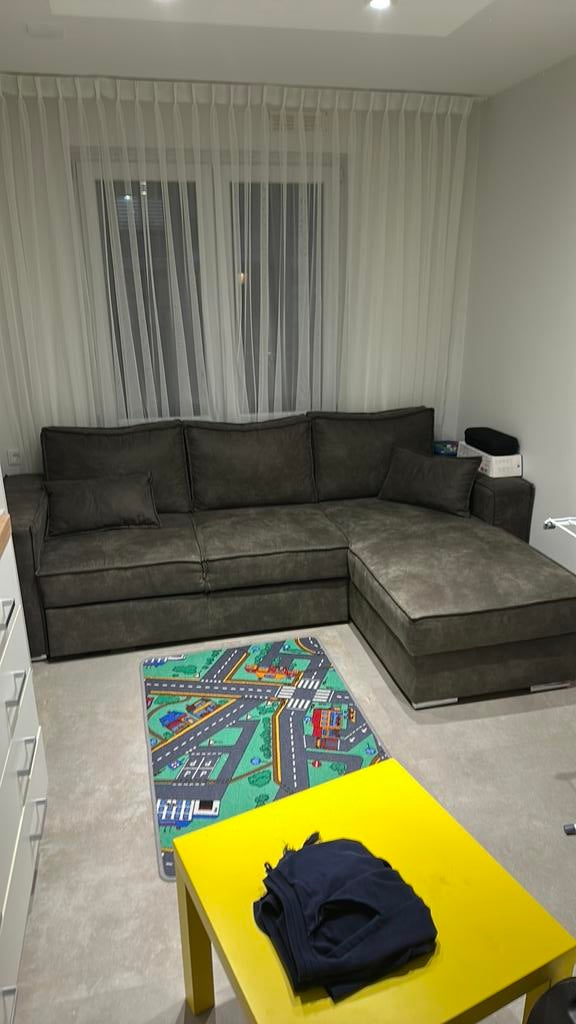 Grijze bank, Huis en Inrichting, Banken | Complete zithoeken, Ophalen, Nieuw, Stof