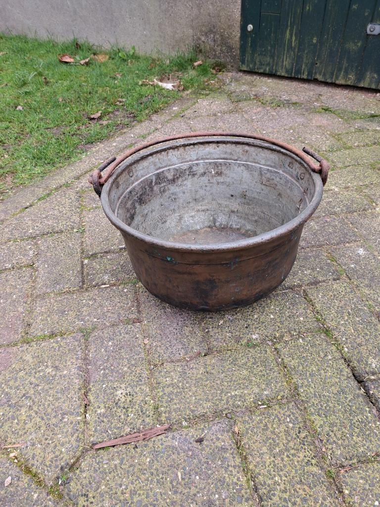 Houtbak koper, Tuin en Terras, Bloembakken en Plantenbakken, Ophalen, Rond, Minder dan 30 cm