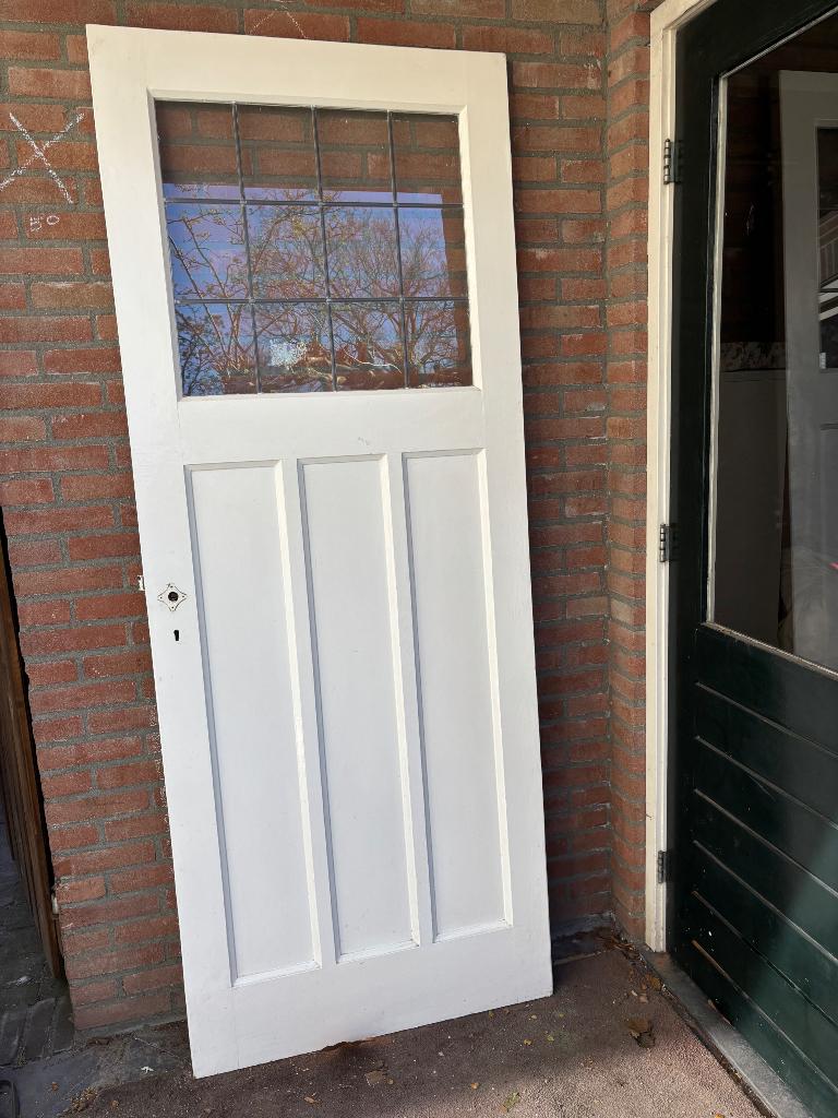 Glas in lood deur, Ophalen, 80 tot 100 cm, Binnendeur, Zo goed als nieuw