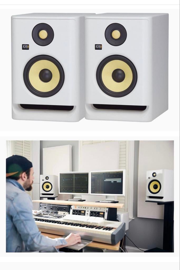 2st KRK ROKIT RP5 G4 studiomonitoren + GARANTIE 25-7-2026, Zo goed als nieuw, 60 tot 120 watt, Front, Rear of Stereo speakers