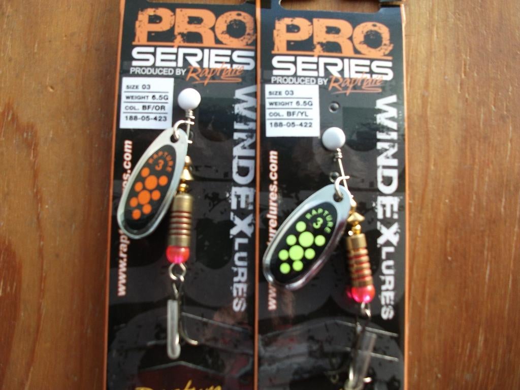 2 stuks Rapture Pro Serie Windex kunstaas blinkers, Watersport en Boten, Ophalen of Verzenden, Nieuw, Kunstaas