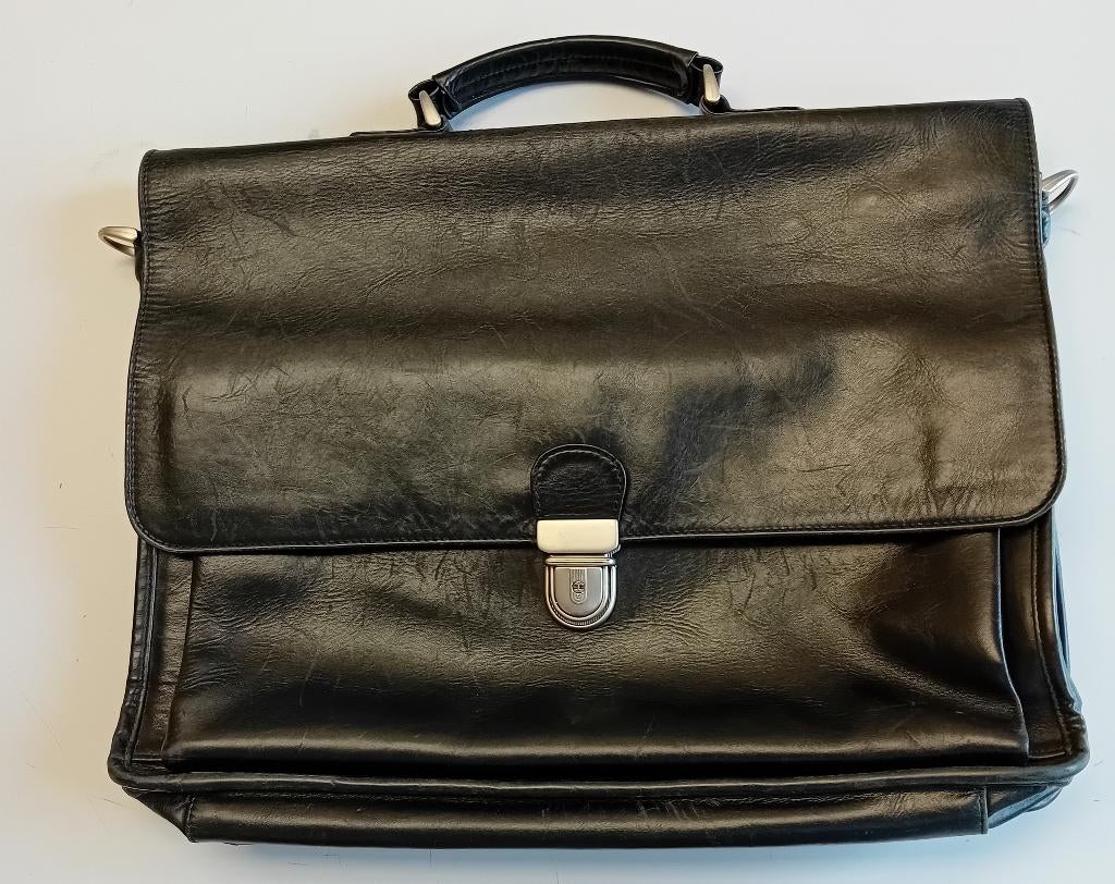 Te Koop: Een Bosboom lederen aktetas, ZGAN. , Minder dan 30 cm, Zwart, Aktetas of Boekentas, Zo goed als nieuw