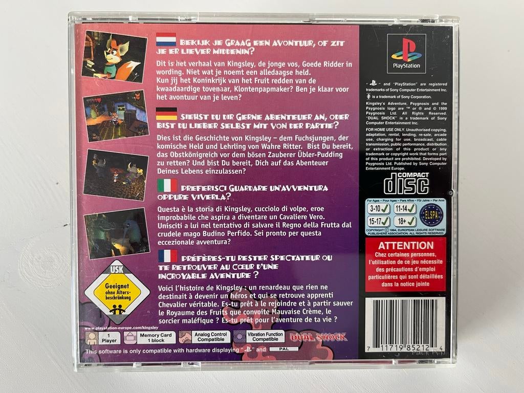 Kingsley's Adventure - PlayStation 1 super netjes!, Avontuur en Actie, Gebruikt, G, Ophalen of Verzenden