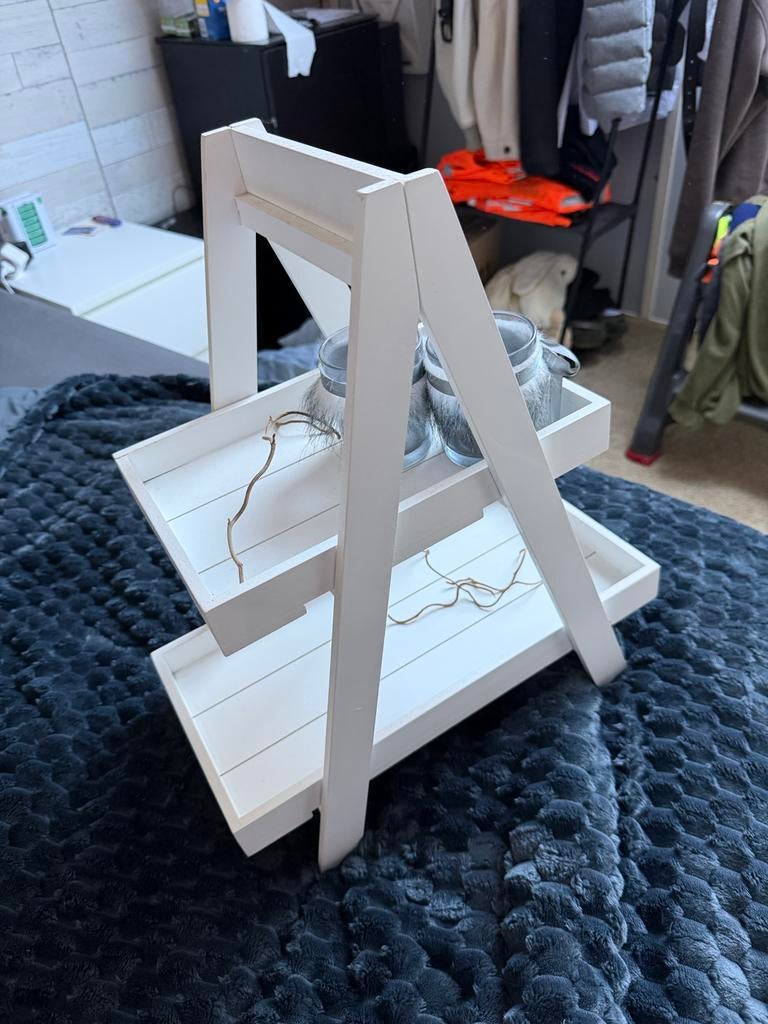 Decoratieve etagère met potjes, Ophalen, Gebruikt