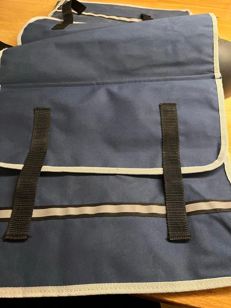 Fietstas voor kinderfiets - Blauw, reflecterend, Ophalen, Nieuw